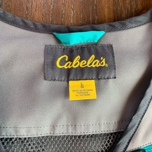 Cabela's New Era Shooting hunting Vest mens size Lage w/ pockets gray blue zip. - Picture 3 of 7